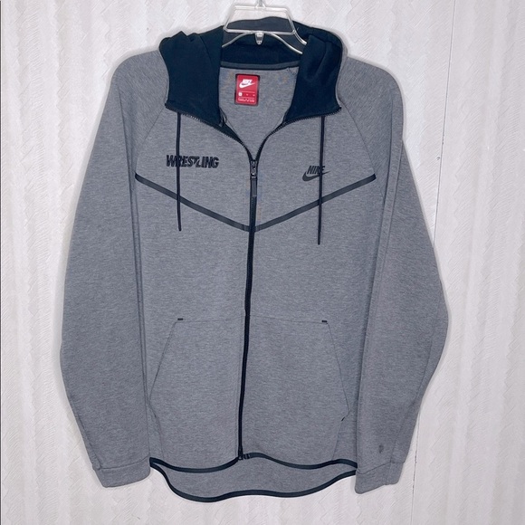 NIKE Fleece Windrunner Full-Zip Jacket Red Label Black and Gray Zip-Up Size XL - Picture 2 of 6